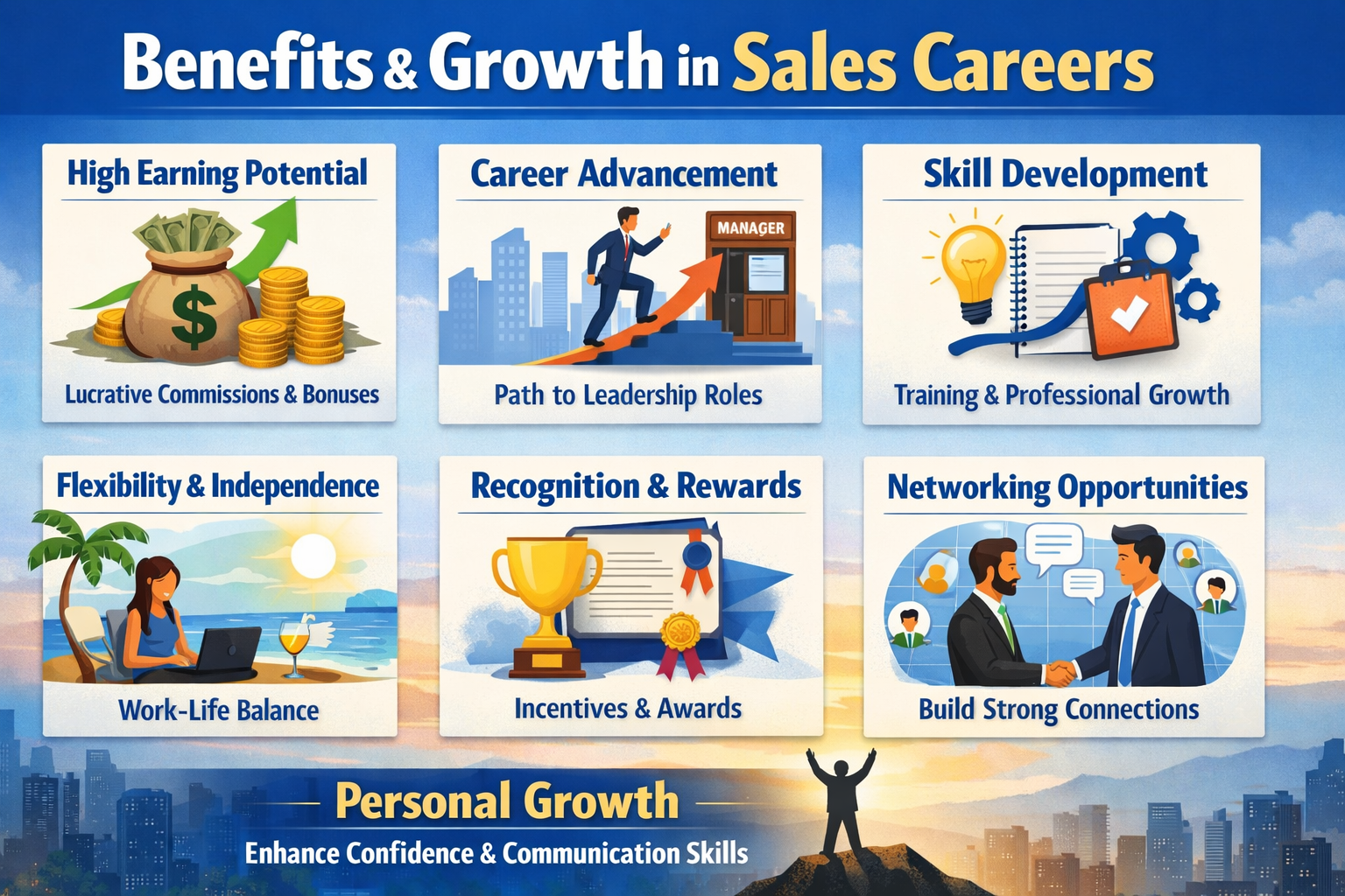 Benefits and Growth in Sales Careers